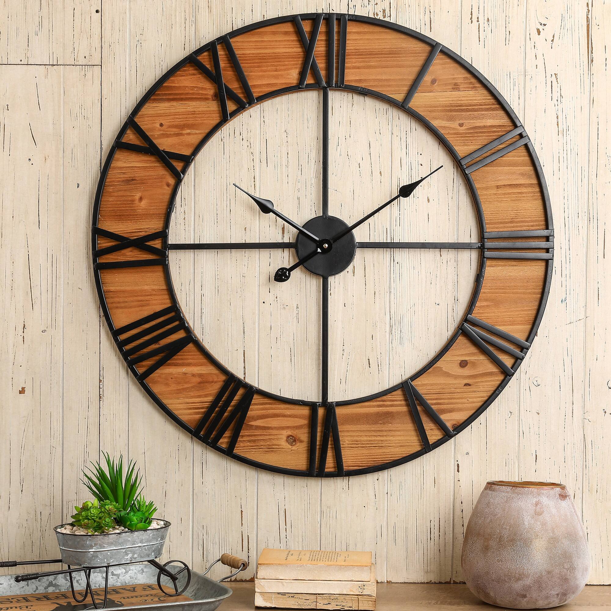 Glitzhome® 30" Oversized Farmhouse Wall Clock